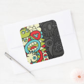 Psychedelic Patterns Vierkante Sticker (Envelop)