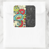 Psychedelic Patterns Vierkante Sticker (Tas)
