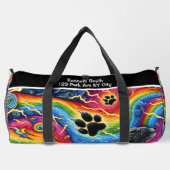 Psychedelic Paw Print Pet Adventure Monogram Plunjezak (Achterkant)