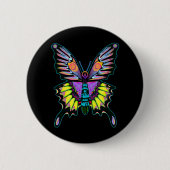 Psychedelic Peace Butterfly Ronde Button 5,7 Cm (Voorkant)