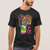 Psychedelic Peace Frog Jazzy Mushroom Bong T-shirt (Voorkant)