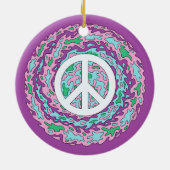 Psychedelic Peace Keramisch Ornament (Achterkant)