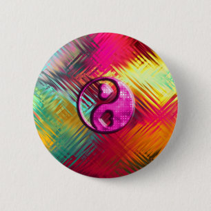 Psychedelic Peace Love Design Ronde Button 5,7 Cm