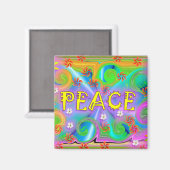 Psychedelic Peace Magnet Magneet (Voorkant / Achterkant)