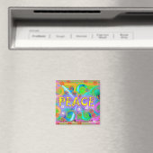 Psychedelic Peace Magnet Magneet (Insitu (Vaatwasser))