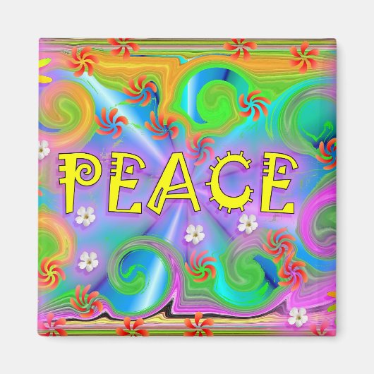Psychedelic Peace Magnet Magneet (Voorkant)