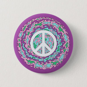 Psychedelic Peace Ronde Button 5,7 Cm