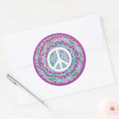 Psychedelic Peace Ronde Sticker (Envelop)