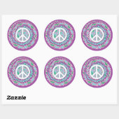 Psychedelic Peace Ronde Sticker (Vel)