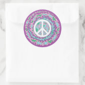Psychedelic Peace Ronde Sticker (Tas)