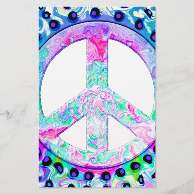 Psychedelic Peace Sign Abstract (Voorkant)