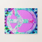 Psychedelic Peace Sign Abstract Legpuzzel (Horizontaal)