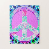 Psychedelic Peace Sign Abstract Legpuzzel (Verticaal)