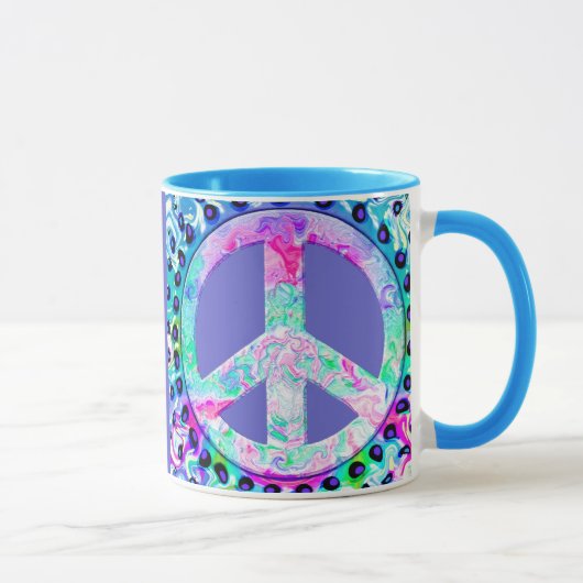 Psychedelic Peace Sign Abstract Mok (Rechts)