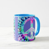 Psychedelic Peace Sign Abstract Mok (Voorkant rechts)