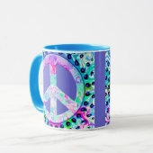 Psychedelic Peace Sign Abstract Mok (Voorkant links)