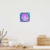 Psychedelic Peace Sign Abstract Poster (Keuken)
