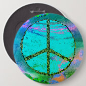 Psychedelic Peace Sign Colossal Button (Voorkant /achterkant)