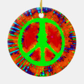 Psychedelic Peace Sign Kerstmis Keramisch Ornament (Achterkant)