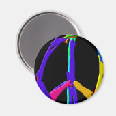 Psychedelic Peace Sign Magnet Magneet (Voorkant / Achterkant)