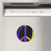 Psychedelic Peace Sign Magnet Magneet (Insitu (Vaatwasser))