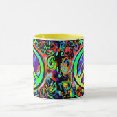 Psychedelic Peace Sign Mok (Midden)
