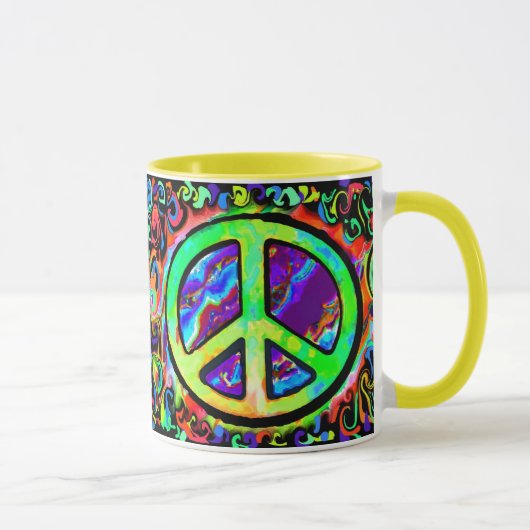 Psychedelic Peace Sign Mok (Rechts)
