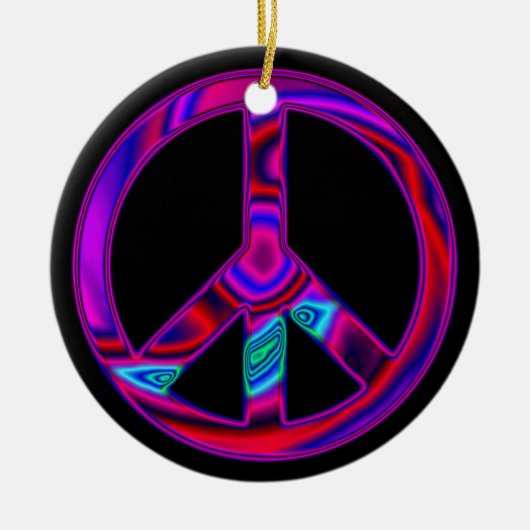 Psychedelic Peace Sign Ornament (Voorkant)