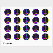 Psychedelic Peace Sign Stickers (Vel)