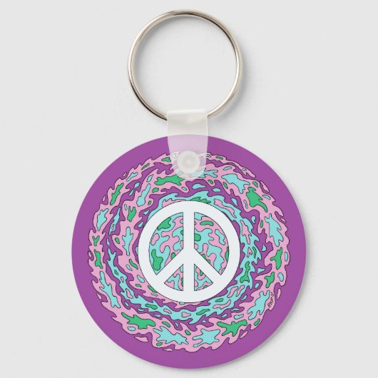 Psychedelic Peace Sleutelhanger (Voorkant)