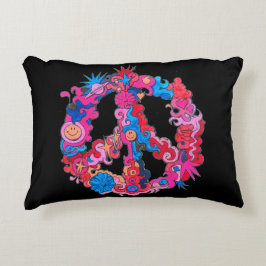 Psychedelic Peace Symbol Decoratief Kussen