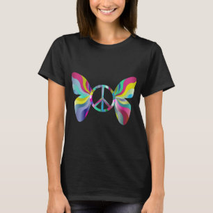 Psychedelic peace vlinder T-shirt