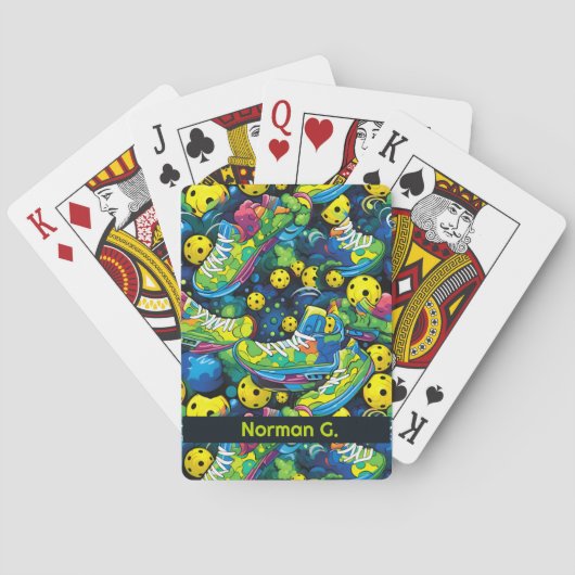 Psychedelic pickleballs pokerkaarten (Achterkant)