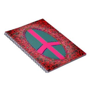 Psychedelic Pink Peace Sign Notitieboek