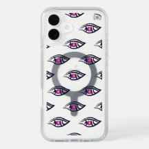 Psychedelic Pink Staring Eyes Halloween Speck Hoes