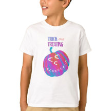 Psychedelic pompoen hart T-shirt