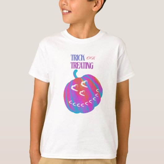 Psychedelic pompoen hart T-shirt (Voorkant)