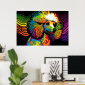Psychedelic Poodle Dog Design Poster (Thuiskantoor)