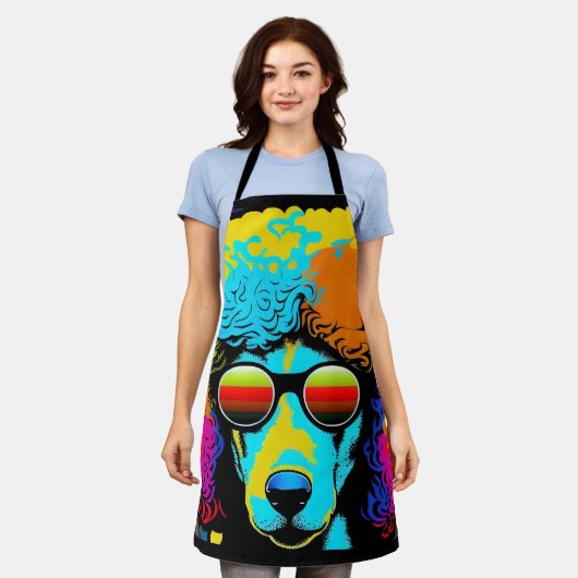 Psychedelic Poodle Dog Design Schort (Gedragen)