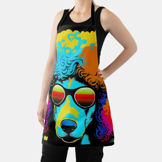 Psychedelic Poodle Dog Design Schort (Insitu)