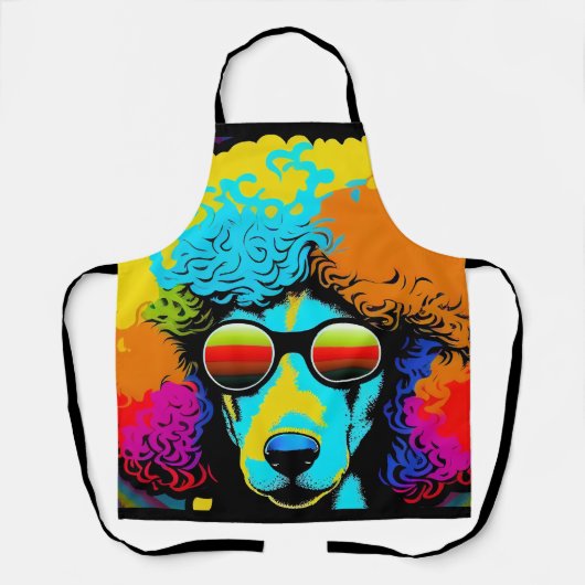 Psychedelic Poodle Dog Design Schort (Voorkant)