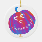 Psychedelic Pumpkin Heart Car Ornament (Achterkant)