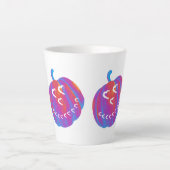 Psychedelic Pumpkin Hearts Latte Mok (Voorkant)