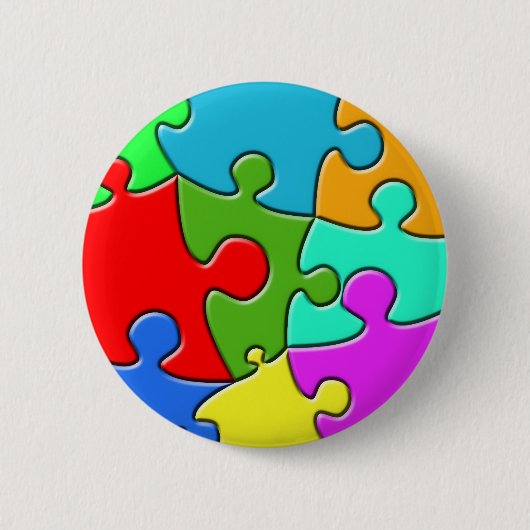 Psychedelic Puzzle Ronde Button 5,7 Cm (Voorkant)