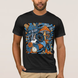 Psychedelic Rabbit Hole Trip: Surreal Mushroom T-shirt