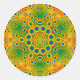 Psychedelic Radiaalpatroon: Ronde Sticker