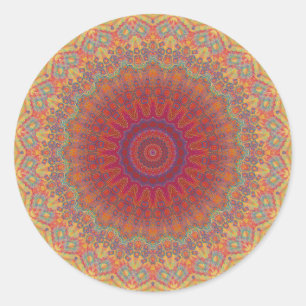 Psychedelic Radiaalpatroon: Ronde Sticker