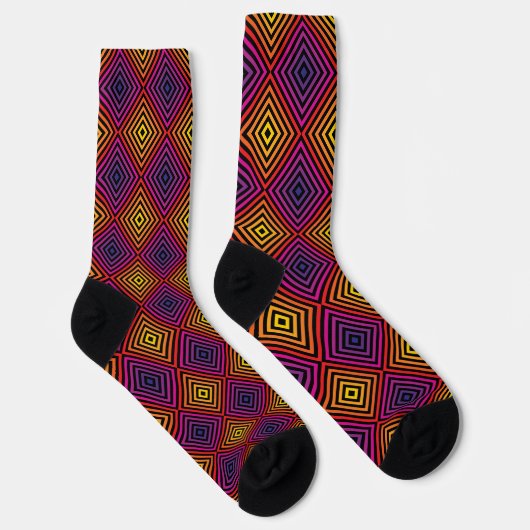 Psychedelic Rainbow Chevron Patroon Sokken (Rechts)