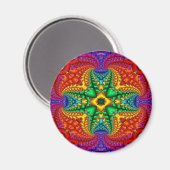 Psychedelic Rainbow Fractal Magneet (Voorkant / Achterkant)