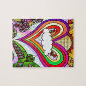 Psychedelic Rainbow Heart Art Print Legpuzzel (Horizontaal)